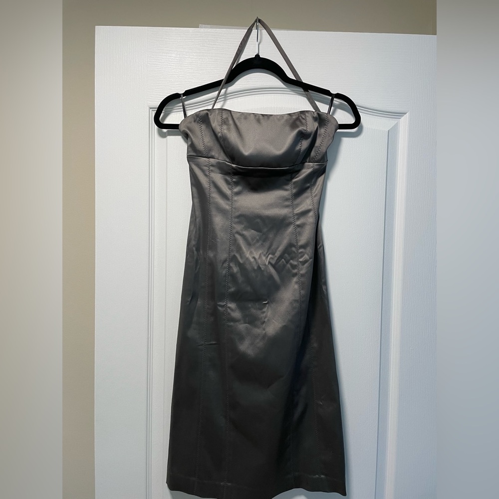 Bebe Satin strapless dress
